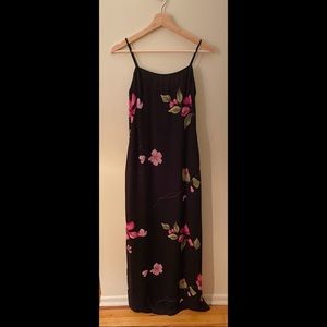 Vintage Black Floral Maxi Dress